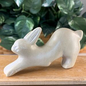 Kisii Soapstone Carved Rabbit Figurine Stone Bunny Carving Animal Figure Pet 4"